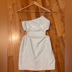 Zara White One-Shoulder Dress with Cutouts